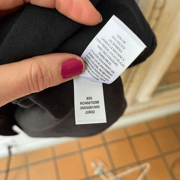 Nordstrom Black Linen Blend Sleeveless Wrap Midi Dress w/ Pockets, Size S - Picture 6 of 9